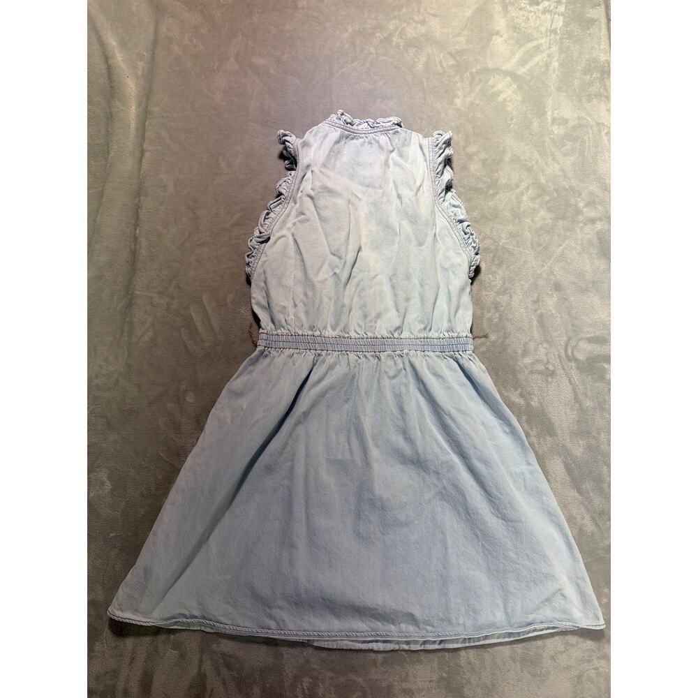 Kate Spade New York Light Wash Denim Chambray Ruffle Sleeve Mini Dress Medium M - Picture 6 of 6